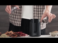 pequeño fabricante de café express automático 40g, mini amoladora de café negra mate de la haba de la especia