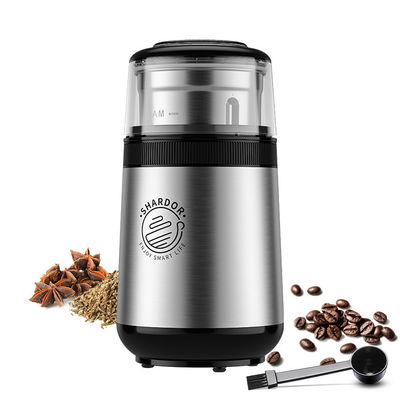 Máquina de plata desprendible del café de EU Plug Transparent Lid SS304 de la amoladora de café del polvo medio