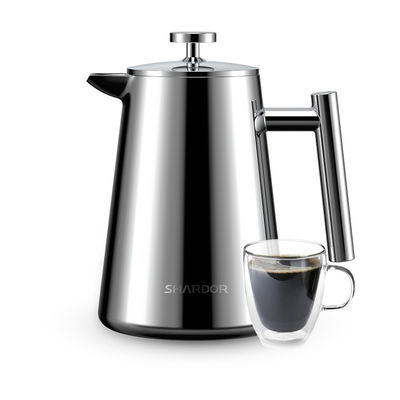 vacío de acero inoxidable el 13.4*20.5cm del pote del café del émbolo 1000ml/34oz