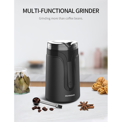 Pequeño Burr Grinder Electric Mill Spice negro portátil de Shardor multifuncional