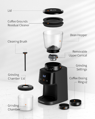 CB negros del CE ETL de Bean Burr Grinder Electric Particle Size del café de Homeuse