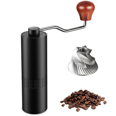 Ajustes de madera de Burr Manual Coffee Grinder Adjustable 28g 12 del plano de acero de la mano