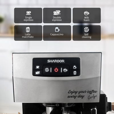 6 en 1 sola máquina de café express tirada doble multifuncional tirada de la barra de la máquina 15 del café
