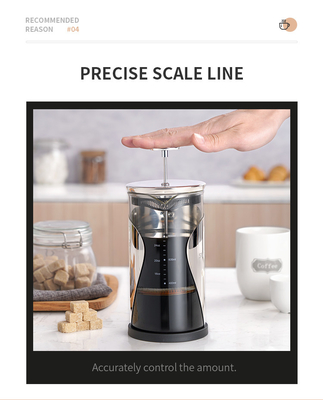 Prensa francesa libre 34oz de BPA 4 acero inoxidable del filtro 1000ML de la capa