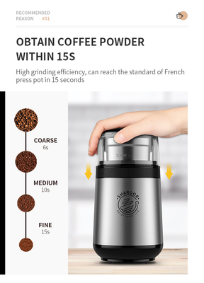 Café Bean Grinder Machine Removable Bowl Burr Grinder eléctrico portátil de la especia del maíz
