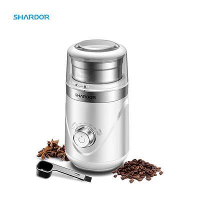 Café eléctrico blanco ajustable Bean Grinder Portable 10 ajustes con el cuenco de acero inoxidable