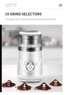 Café Bean Grinder Stainless Steel Automatic Burr Grinder ajustable del botón que mide el tiempo
