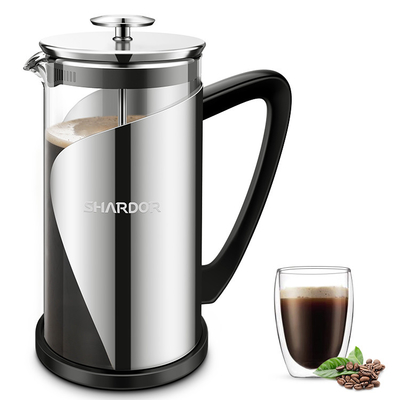 ABS francés eléctrico libre del acero inoxidable del fabricante de café de la prensa de BPA filtro 1000ml de 2 capas