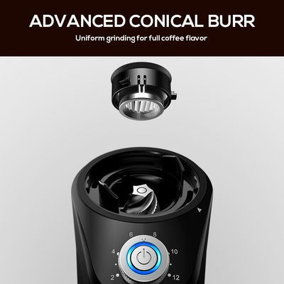 14 ajustes cónicos ajustables de la rutina de Burr Coffee Grinder Espresso Extensive