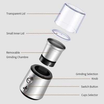 Máquina seca de Herb Grains Custom Grinder Coffee eléctrica con un interruptor del botón
