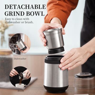 2 tazas desprendibles de café de la función multi Bean Grinder eléctrico ajustable del fabricante 200W