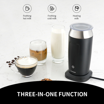 Un soporte más caliente del café de la leche de Frother de la espuma eléctrica negra blanca del PDA