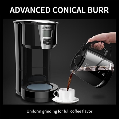 El auto vierte sobre el fabricante de café de acero inoxidable del goteo 1.8L negro de 12 tazas