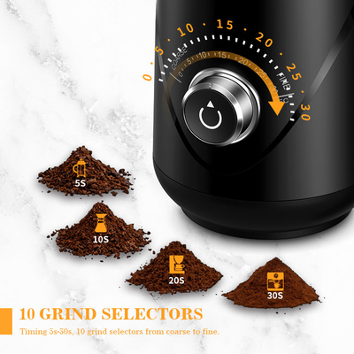 Botón Burr Coffee Grinder portátil de la sincronización del ruido del DB de la capacidad 70g Burr Mill Grinder 63