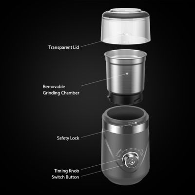 Amoladora casera eléctrica del café express de la cerradura de acero portátil de Bean Grinder Stainless Safty del ABS