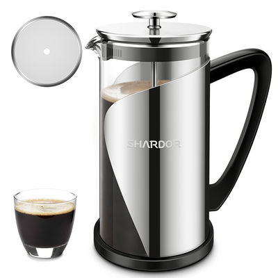 Prensa francesa de acero inoxidable de la prensa de café de la pared doble de cristal grande francesa del fabricante 1000ML