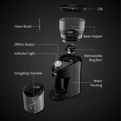 220 acero inoxidable cónico de Shardor Burr Coffee Grinder 150W de voltio con la luz del LED