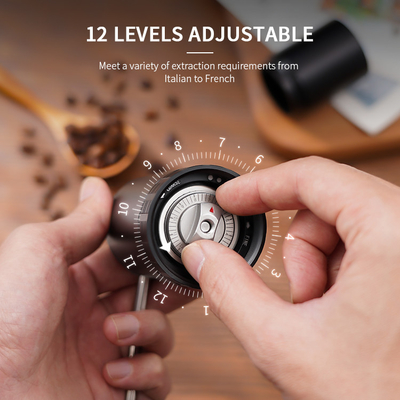 Acero manual portátil ajustable Burr Grinder de Aluminum Alloy Stainless de la amoladora de café