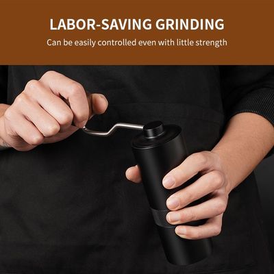 Amoladora de café manual del café express negro Wood Handle Conical Burr Hand Coffee Grinder