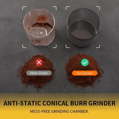 2 - Luz azul ajustable de Burr Coffee Grinder Safety Lock LED del hogar estático anti de 12 tazas