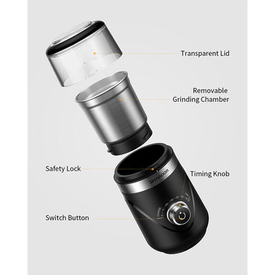 Amoladora de café eléctrica ajustable del botón que mide el tiempo One Button Start para el polvo fino grueso
